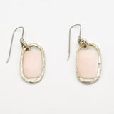 Silver Wrapped Pink Opal Earrings By Junko Stickney