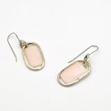 Silver Wrapped Pink Opal Earrings By Junko Stickney