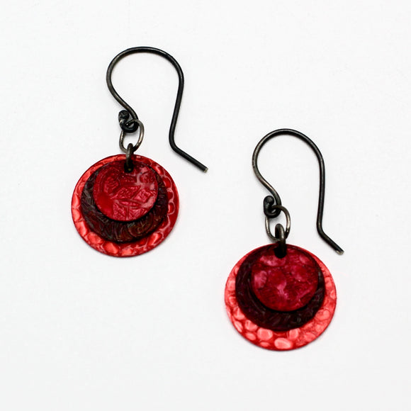 Stacked Fuchsia Earrings By Janet Kaufman