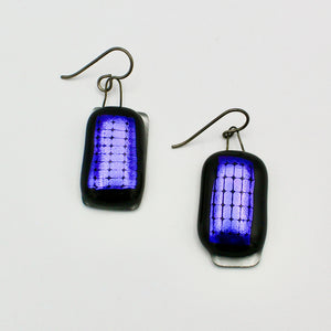 Metallic Purple Fused Glass Earrings By Gina Papen