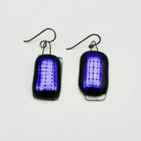 Metallic Purple Fused Glass Earrings By Gina Papen