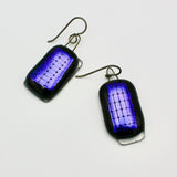 Metallic Purple Fused Glass Earrings By Gina Papen