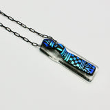 Metallic Blue Fused Glass Pendant