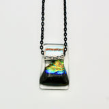 Rectangular Fused Glass Pendant By Gina Papen