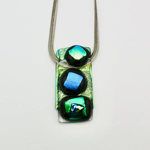 Green Fused Glass Pendant By Gina Papen