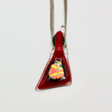 Red Fused Glass Pendant By Gina Papen