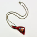 Red Fused Glass Pendant By Gina Papen