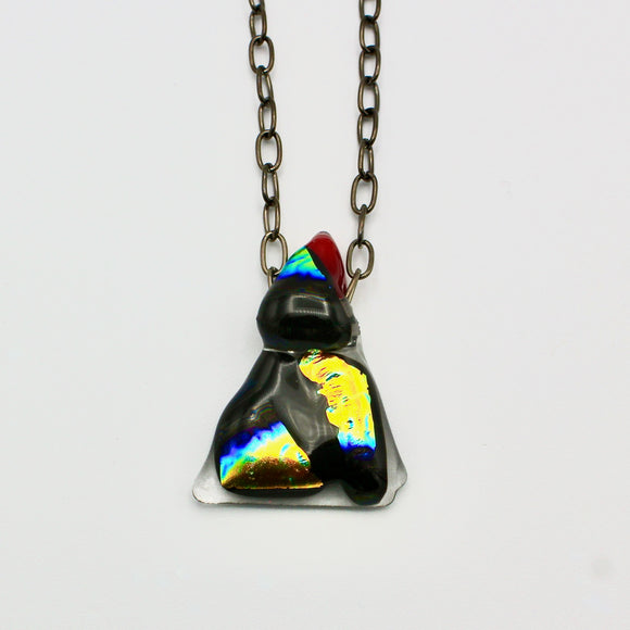 Triangle Fused Glass Pendant By Gina Papen