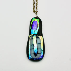 Multicolored Fused Glass Pendant By Gina Papen