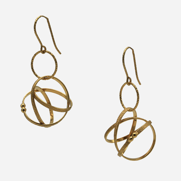 Gold Mobius Earrings By Kathleen Maley