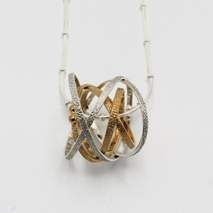 Gold and Silver Mobius Necklace By Kathleen Maley