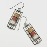 Tri-tone Rectangle Earrings By Irene Storch