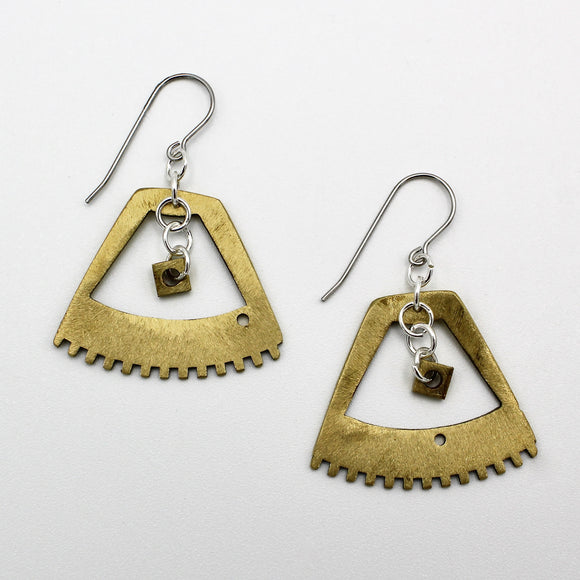 Gear Triangle Earrings By Irene Storch