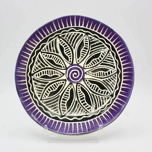 Sgraffito Plate in Purple By Jacqueline Thompson