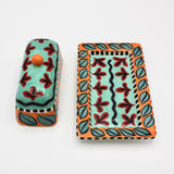 Orange, Blue, and Red Butter Dish By Jacqueline Thompson