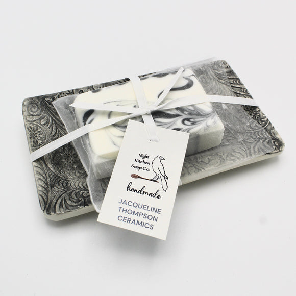 Soap With Dish in Grey By Jacqeuline Thompson