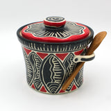 Lidded Jar With Spoon By Jacqueline Thompson