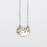 Bamboo Leaves in Silver Pendant By Daria Salus