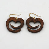 Small Rosewood Heart Earrings By Doug Stewart