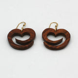 Small Rosewood Heart Earrings By Doug Stewart