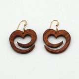 Small Rosewood Heart Earrings By Doug Stewart