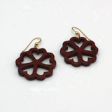 Small Wood Heart Circle Earrings By Dough Stewart