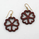 Small Wood Heart Circle Earrings By Dough Stewart