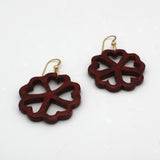 Small Wood Heart Circle Earrings By Dough Stewart