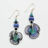 Black and Teal Glass Earrings By Carol Rose