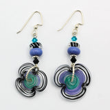 Black and Teal Glass Earrings By Carol Rose