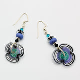 Black and Teal Glass Earrings By Carol Rose