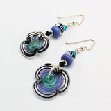 Black and Teal Glass Earrings By Carol Rose