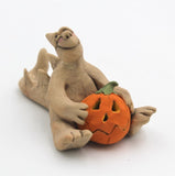 Dragon Sitting With Pumpkin By Susan Press