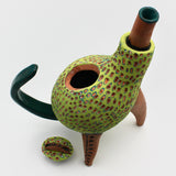 Whoozit Teapot #1 in Green By Melissa Woodburn