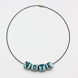 "Vote" Necklace in Blues By Gail Splaver