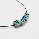 "Vote" Necklace in Blues By Gail Splaver