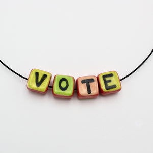 "Vote" Necklace in Bright Colors By Gail Splaver