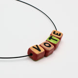 "Vote" Necklace in Bright Colors By Gail Splaver