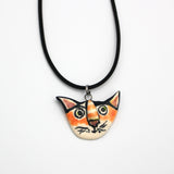Wild Cat Ceramic Pendant By Gail Splaver