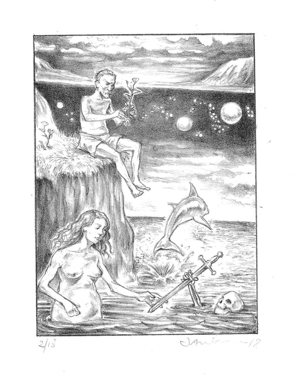 Godwaffle 6 Lithograph By Sam Vaughan
