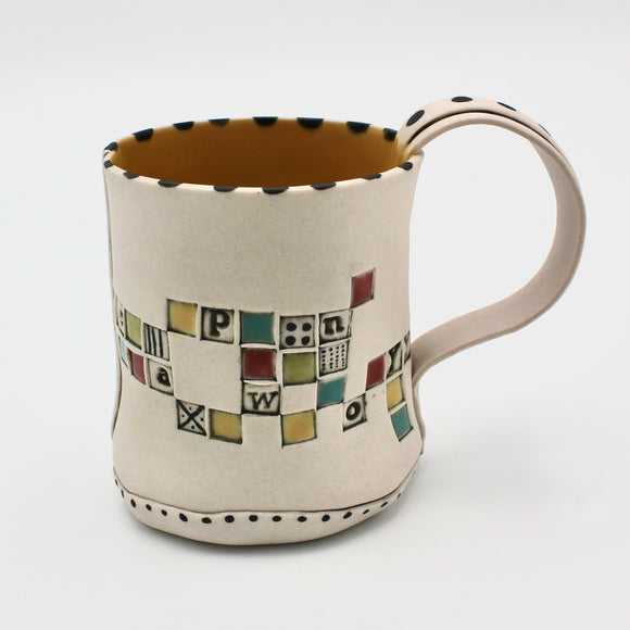 Mosaic Cup in Yellow By Wendy Draper