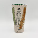 Turquoise Feather Vase By Wendy Draper