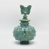 Hobnail Vessel With Butterfly Top