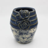 Coiled Rose Top Vase in Blue By Geraldine GaNun