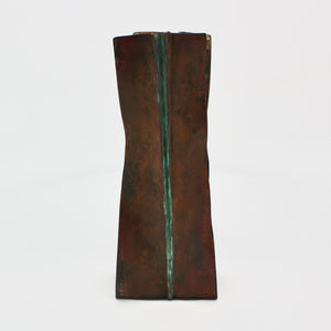 Small Plunkett Fold Vase in Copper By David M Bowman Studio