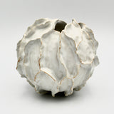 Satin White Leafy Vase By Nessy Barzilay