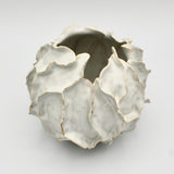 Satin White Leafy Vase By Nessy Barzilay