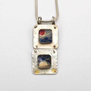 Washi Paper and Silver Necklace By Sarah Liron