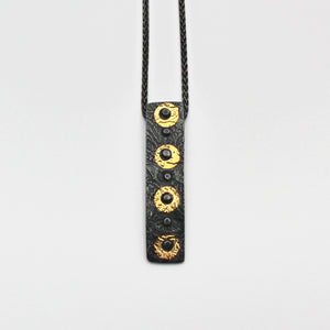 Patterned Rectangle Pendant With Keum Boo Dots By Sarah Liron