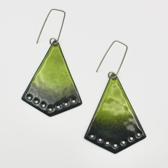 Lime Green and Gray Kite Eearrings By Iris Willow